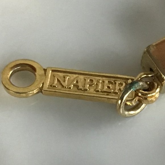 Vintage Napier Gold & Silver Tone Cube Bracelet Signed - Picture 9 of 16